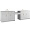 James Martin Vanities Bellshire 120" Dual Vanity Set w/24" Make-Up Counter, Bright White w/3 cm Victorian Silver Silestone 660-VMC120-BW-3VSL - alternate 2