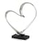 Homeroots 16" Raw Silver And Black Heart Sculpture 354624 - alternate 1