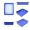 Storex Flat Storage Tray, Blue, 5PK 62517U05C - alternate 2
