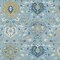 Homeroots 3' X 5' Sky Blue Ivory And Gold Damask Washable Indoor Outdoor Area Rug 599448 - alternate 2