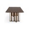 Homeroots 118" Brown And Brass Stainless Steel Double Pedestal Base Dining Table 487879 - alternate 2