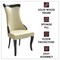 Leisuremod Novara Collection Modern Wooden Dining Chair in Off White Velvet NC20CRF - alternate 2