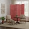 Homeroots 84" Red Wood Folding Four Panel Screen Room Divider 274884 - alternate 2