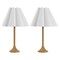 Jonathan Y Abel 25.5" Modern Coastal Pleated Shade Faux Wood Column LED Table Lamp, Brown Wood Finish, 2PK JYL5401A-SET2 - alternate 2