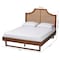 Baxton Studio Francine Mid-Century Modern Ash Walnut Woven Rattan King Size Bed 248-12649-9412-ZORO - alternate 2