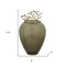Homeroots 14" Dark Green And Gold Glass And Metal Round Ginger Jar 574249 - alternate 2