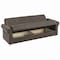 Homeroots 89" Brown Faux Leather Convertible Futon Sleeper Sofa And Toss Pillows With Storage 607108 - alternate 2
