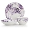 Elama Traditional Purple Rose 24 Piece Stoneware Double Bowl Dinnerware Set 750123731M - alternate 2
