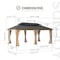 Sunjoy 12x20 ft. Wood Gazebo, Outdoor Patio Steel Hardtop Gazebo, Cedar Framed Wooden Gazebo, Dark Brown A1020326R1 - alternate 2