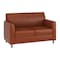 Flash Furniture HERCULES Diplomat Cognac LeatherSoft Loveseat with Clean Line-Stitched Frame and Chrome Legs BT-827-2-CG-CHR-GG - alternate 1