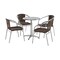 Flash Furniture Round Table Set, 23.5 W, 23.5 L, 27.5 H, Aluminum, Plastic, Rattan, Stainless Steel, Grey TLH-ALUM-24RD-020CHR4-GG - alternate 1