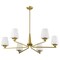 Nuvo Lune, 6 Light Chandelier, Vintage Brass Finish, Etched White Glass 60/8236 - alternate 2