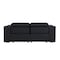 Homeroots 76in Black and Silver Italian Leather Power Reclining Loveseat 720514 - alternate 2