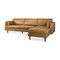 Homeroots Tan Genuine Leather L Shaped Sofa and Chaise Sectional With Toss Pillows 607317 - alternate 2
