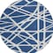 Homeroots 8' Navy Blue And Ivory Round Geometric Washable Indoor Outdoor Area Rug 600476 - alternate 3
