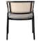 Leisuremod Ervilla Dining Chair with Stainless Steel Legs Velvet Seat and Wicker Back, Grey, 2PK EC20GR2 - alternate 2