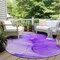 Homeroots 8' Round Purple Round Abstract Washable Non Skid Indoor Outdoor Area Rug 559771 - alternate 2