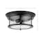 Jonathan Y Lauren 13.25" 2-Light Metal/Glass LED Flush Mount, Black JYL7446D - alternate 3