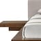 Homeroots Gray and Walnut Wood And Faux Leather Queen Bed Frame With Attached Nightstands 486239 - alternate 3