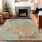 Homeroots 8' X 10' Teal Blue And Copper Abstract Washable Indoor Outdoor Area Rug 615719 - alternate 3