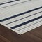 Homeroots 5' X 7' Blue and Cream Striped Distressed Indoor Outdoor Area Rug 558782 - alternate 3