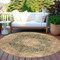 Homeroots 8' Charcoal And Beige Round Medallion Washable Indoor Outdoor Area Rug 616462 - alternate 2