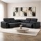 Homeroots Black Leather Power Reclining L Shaped Five Piece Corner Sectional 643949 - alternate 2