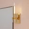 Vaxcel Bari 1 Light Satin Brass Contemporary Wall Sconce with Clear Cylinder Glass W0426 - alternate 1
