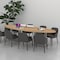 Skutchi Designs Oval Conference Table With Power Unit, 48 in W, 120 in L, Grey HAR-OVL-48X120-DOU.BK-U779-EBLK - alternate 2