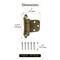 Brixwell Self-Closing Variable Overlay Flush Cabinet Hinges, 2-3/4in L, 2in W, Burnished Brass Finish BXB9297BB - alternate 2