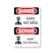 Signmission OSHA Danger Sign, Hard Hat Area Bilingual, 10in X 7in Rigid Plastic, OS-DS-P-710-VG-1292 OS-DS-P-710-VG-1292 - alternate 1