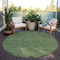 Homeroots 8' Fern Green And Dark Green Round Floral Washable Indoor Outdoor Area Rug 604224 - alternate 3