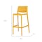 Homeroots Set of Two 30" Yellow Heavy Duty Plastic Low Back Outdoor Bar Height Chairs, 2PK 565365 - alternate 3