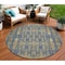 Homeroots 8' Blue Taupe And Beige Round Moroccan Washable Indoor Outdoor Area Rug 577189 - alternate 1