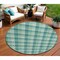 Homeroots 8' Blue And Green Round Plaid Washable Indoor Outdoor Area Rug 601436 - alternate 1
