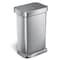 Simplehuman 11-7/8 gal Rectangular Step-On Can, Silver, Foot Pedal, Stainless Steel, 15 7/8 in CW2080 - alternate 1