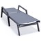 Leisuremod Marlin Patio Chaise Lounge Chair with Armrests in Black Aluminum Frame, Dark Grey MLABL-77DGR - alternate 2