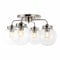 Jonathan Y Piper 18" 4-Light Farmhouse Rustic Iron/Glass LED Semi Flush Mount, Nickel/Clear JYL7569B - alternate 1