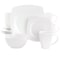 Gibson Elite Soho Lounge 16 Piece Square Fine Ceramic Dinnerware Set in White 750116850M - alternate 1