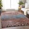 Homeroots 5' X 8' Terra Cotta Blue And Black Abstract Washable Indoor Outdoor Area Rug 603096 - alternate 2
