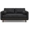 Homeroots 72" Black Leather Sofa With Brown Legs 640974 - alternate 1