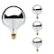Bulbrite Incandescent G40 Medium Screw Base E26 Light Bulb, 100W, Half Chrome, 4PK 861292 - alternate 1