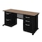 Regency Fusion Teachers Desk W/ Double Pedestal Drawer Unit, 72 in W X Wood, Metal, Noble Oak MDP7230NO - alternate 1