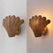 Jonathan Y Elodie 11.5" Vintage Coastal 1-Light Rattan Scallop Shell LED Wall Sconce, Brown/Gold Painting, 2PK JYL5709A-SET2 - alternate 2