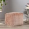 Homeroots 18" Beige Chenille Cube Pouf Ottoman 534103 - alternate 3