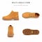 Handpoint Mens 4.7 in Soft Toe Work Boots-Wheat Nubuck Leather Safety Boots, Slip Resistant Rubber Outsole, 9 H82103D-9 - alternate 3