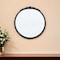 Homeroots 30" Black Crowned Top Antiqued Glass Round Framed Accent Mirror 485094 - alternate 3