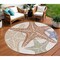 Homeroots 8' Ivory Yellow Orange And Green Round Starfish Indoor Outdoor Area Rug 546880 - alternate 2