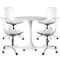 Fabulaxe Clear Acrylic Desk Chair - Armless Office Chair, Height Adjustable, Rolling Chair - Modern QI004673.CL.4 - alternate 3