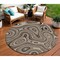 Homeroots 8' Beige And Charcoal Round Geometric Washable Indoor Outdoor Area Rug 631367 - alternate 1